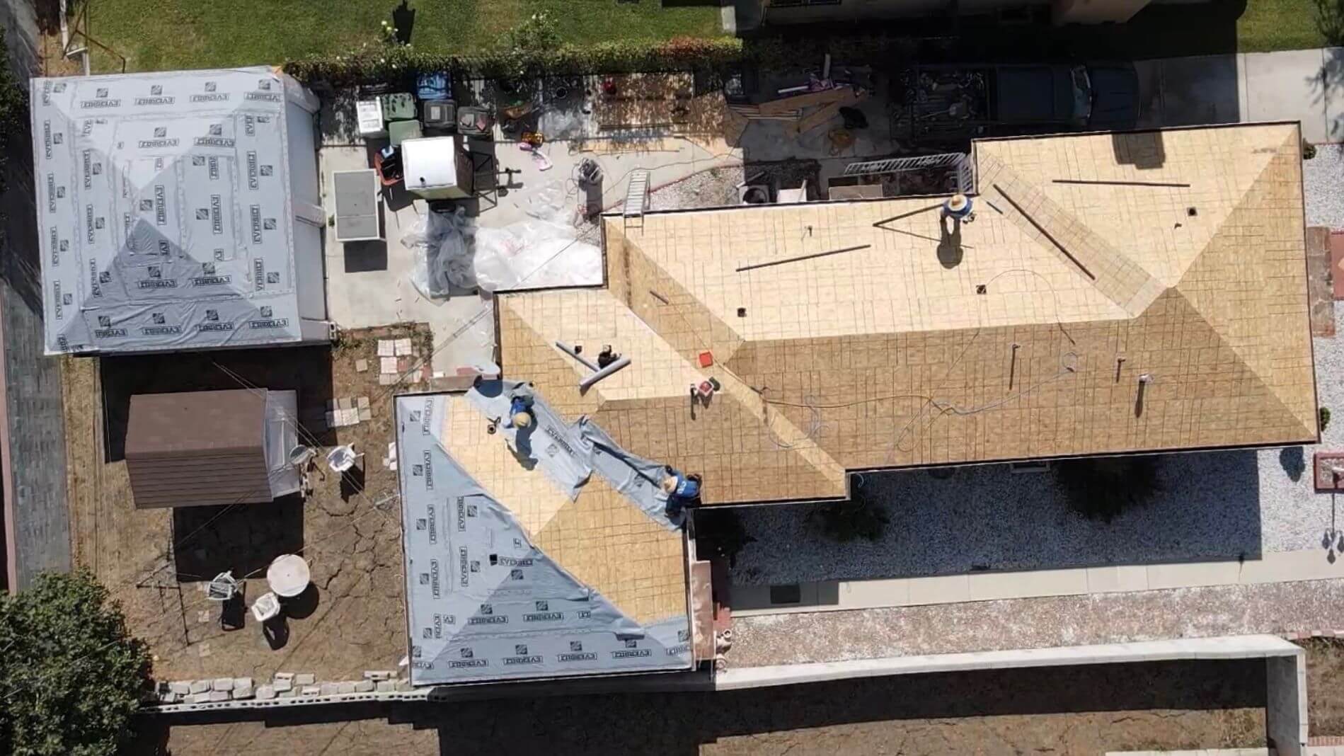 Roof replacement in progress (before)